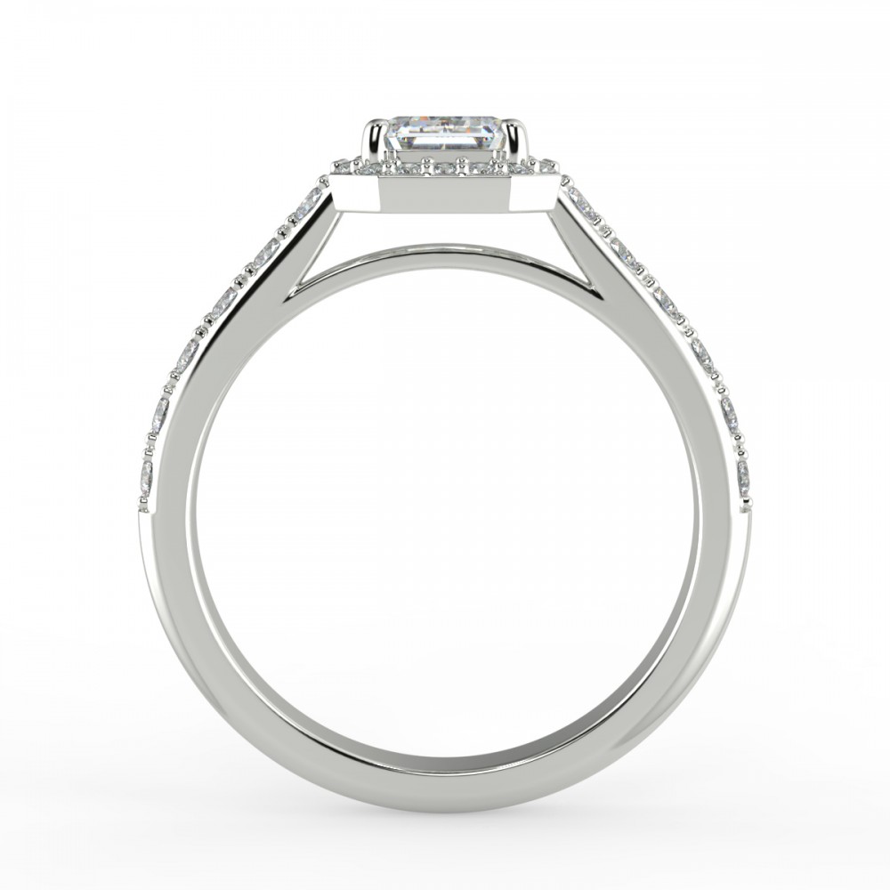 Pave Halo Engagement Ring