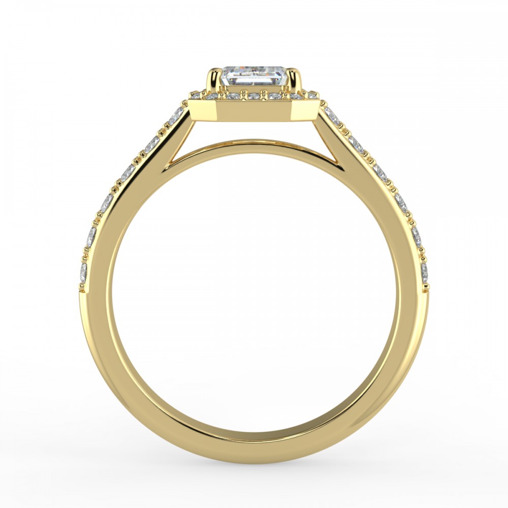 Pave Halo Engagement Ring