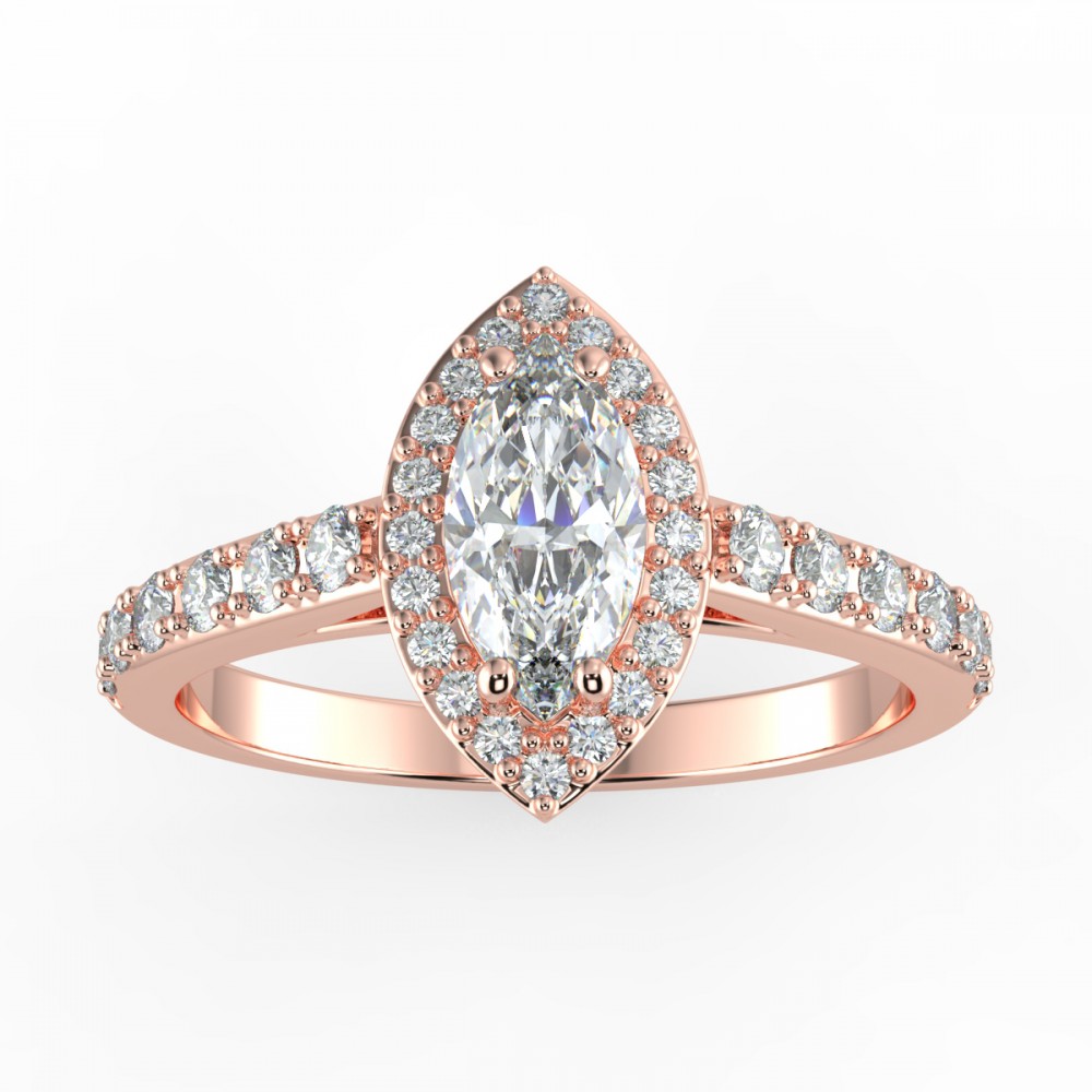Pave Halo Engagement Ring