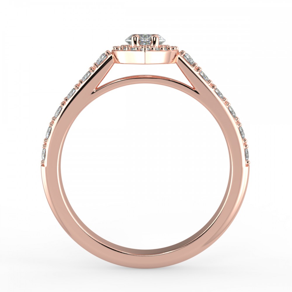 Pave Halo Engagement Ring