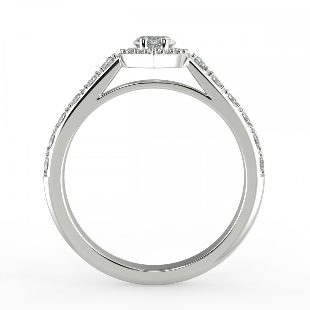 Pave Halo Engagement Ring