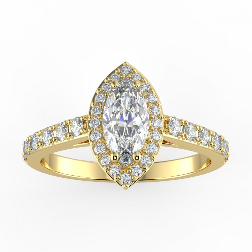 Pave Halo Engagement Ring