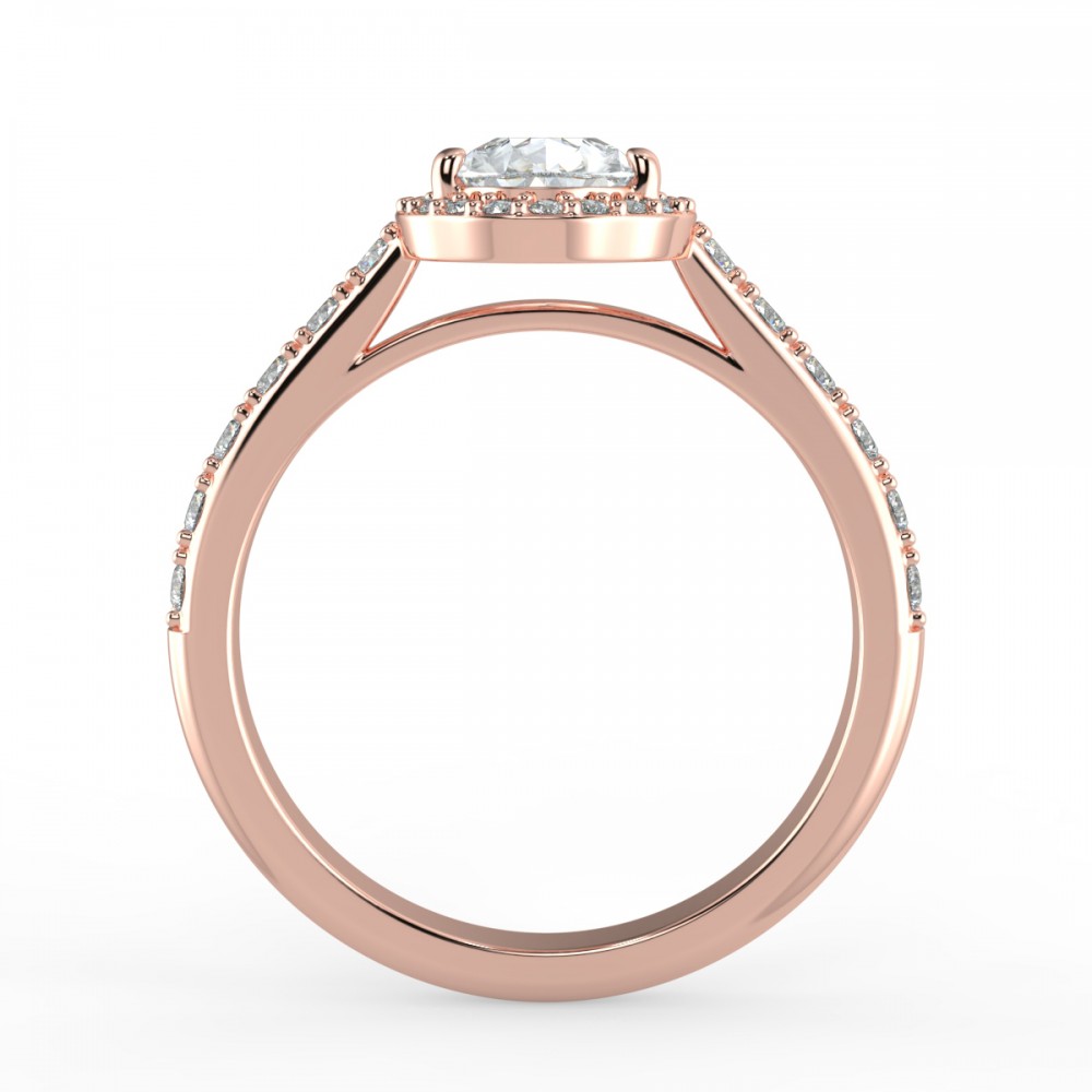 Pave Halo Engagement Ring