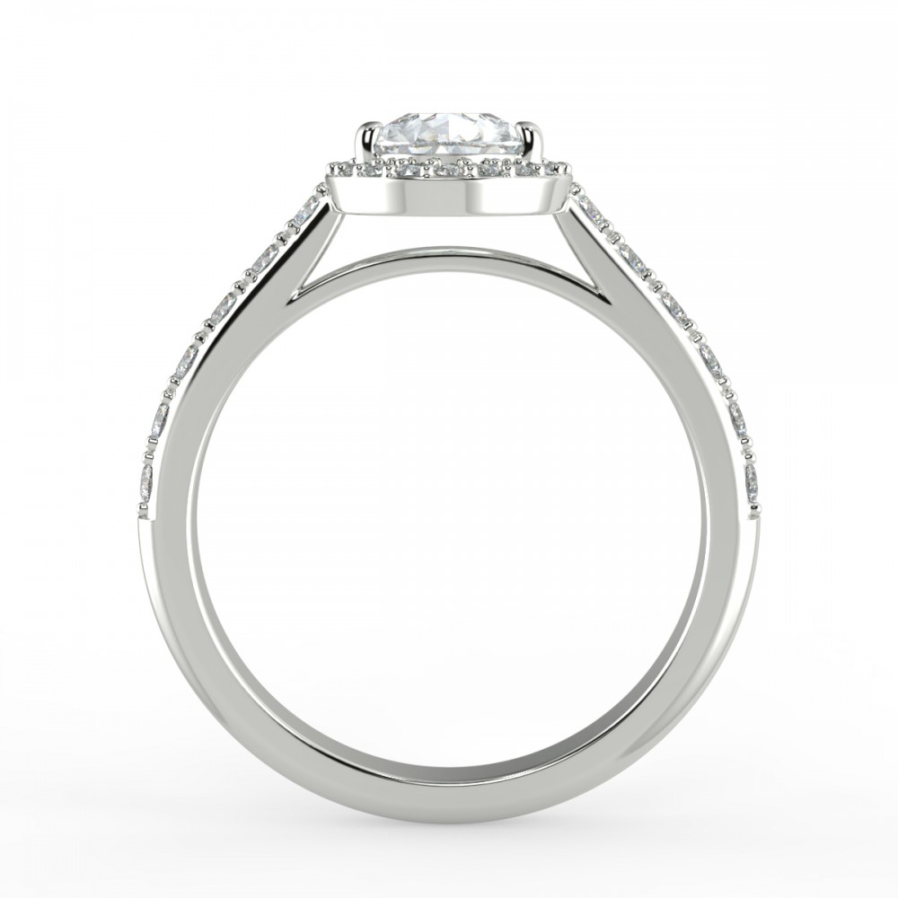Pave Halo Engagement Ring