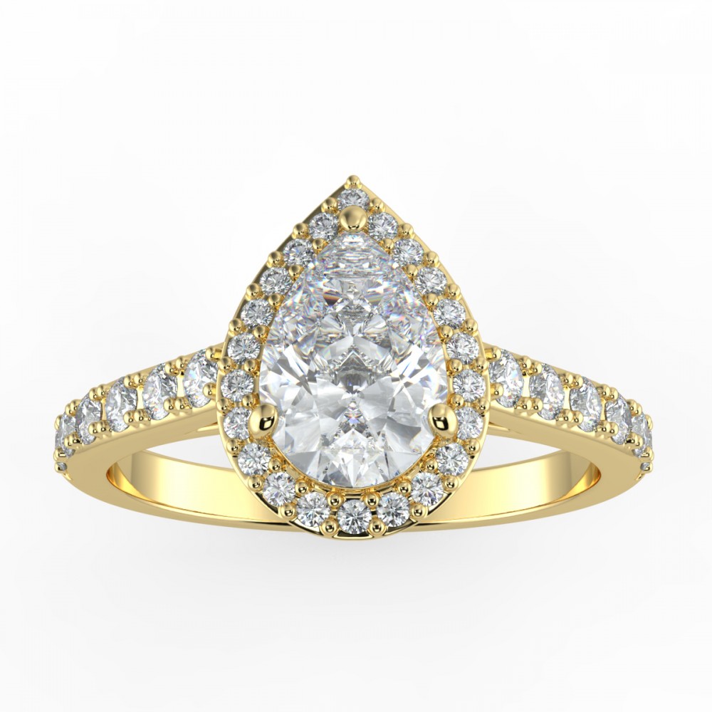 Pave Halo Engagement Ring