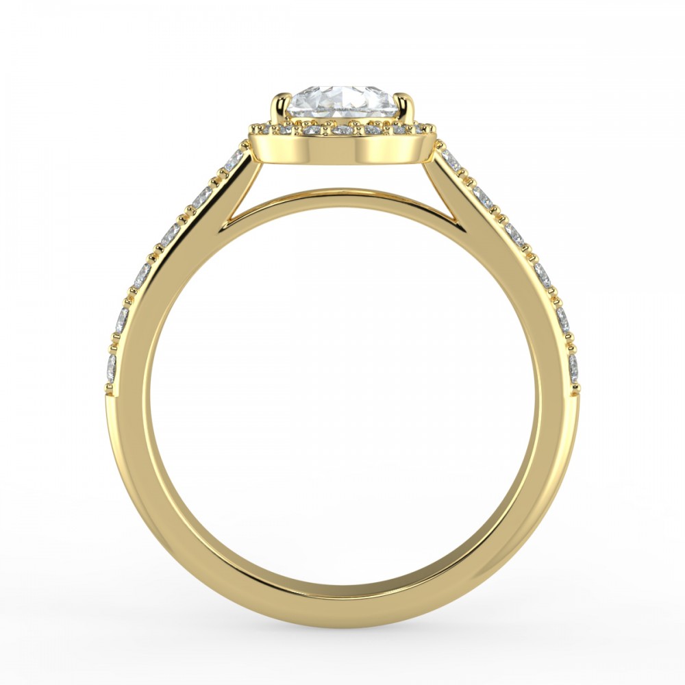 Pave Halo Engagement Ring