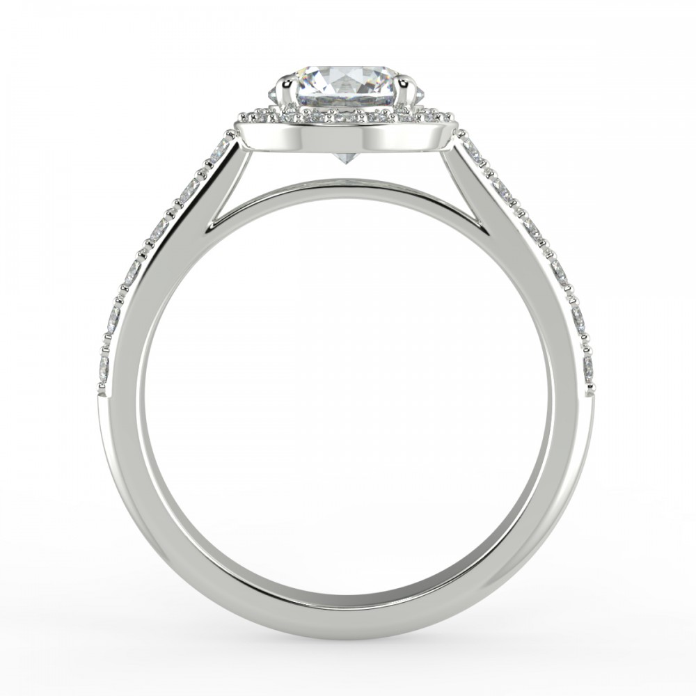 Pave Halo Engagement Ring