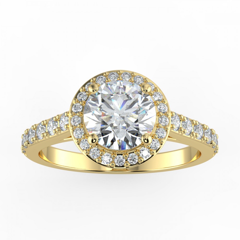 Pave Halo Engagement Ring