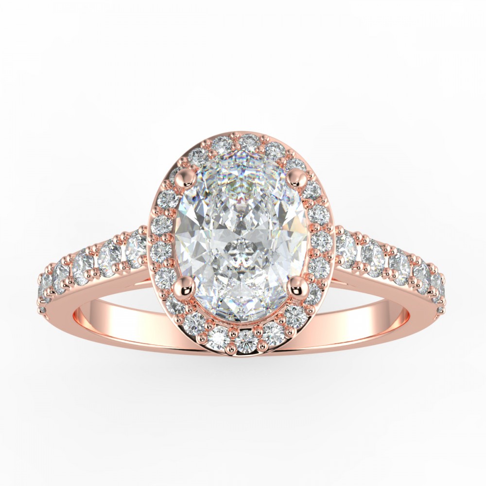 Pave Halo Engagement Ring