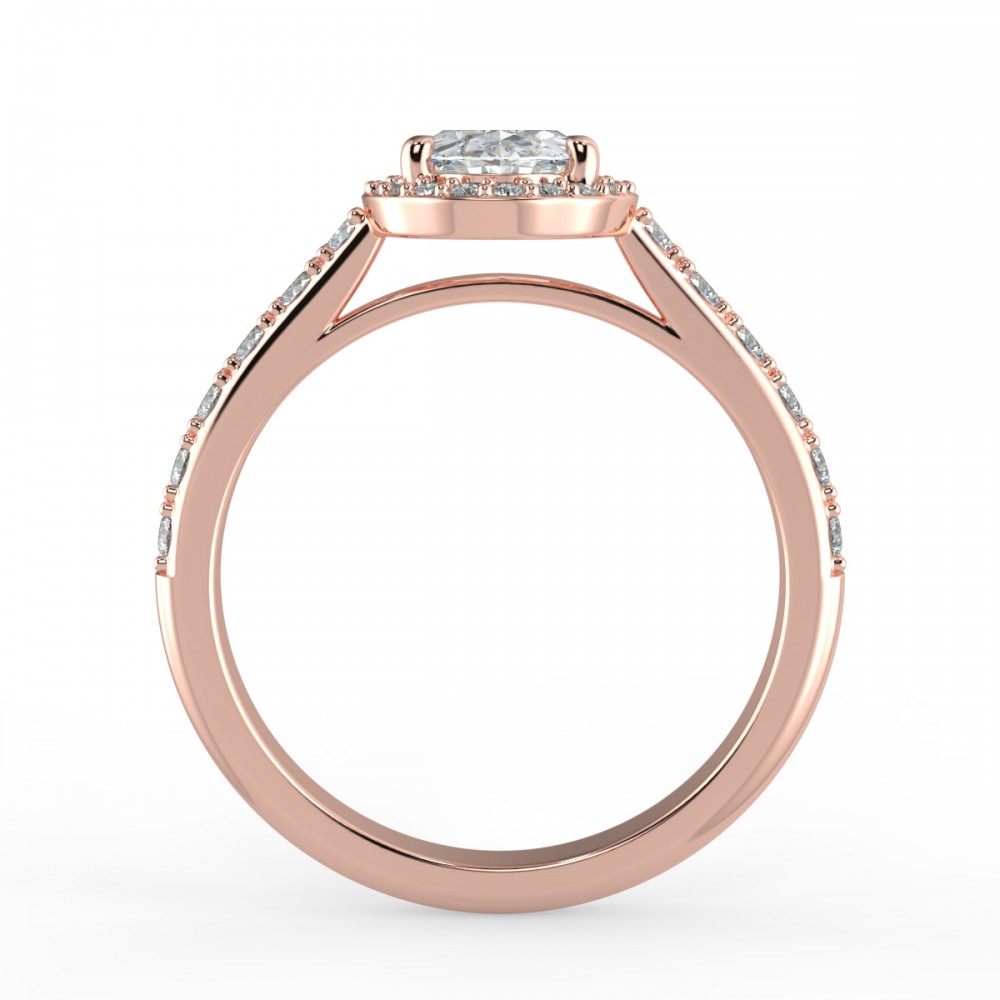 Pave Halo Engagement Ring