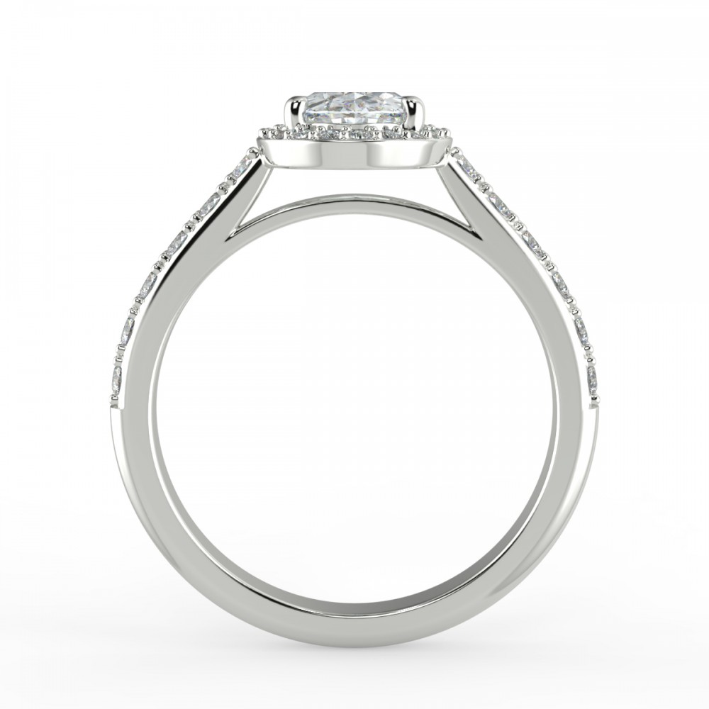Pave Halo Engagement Ring
