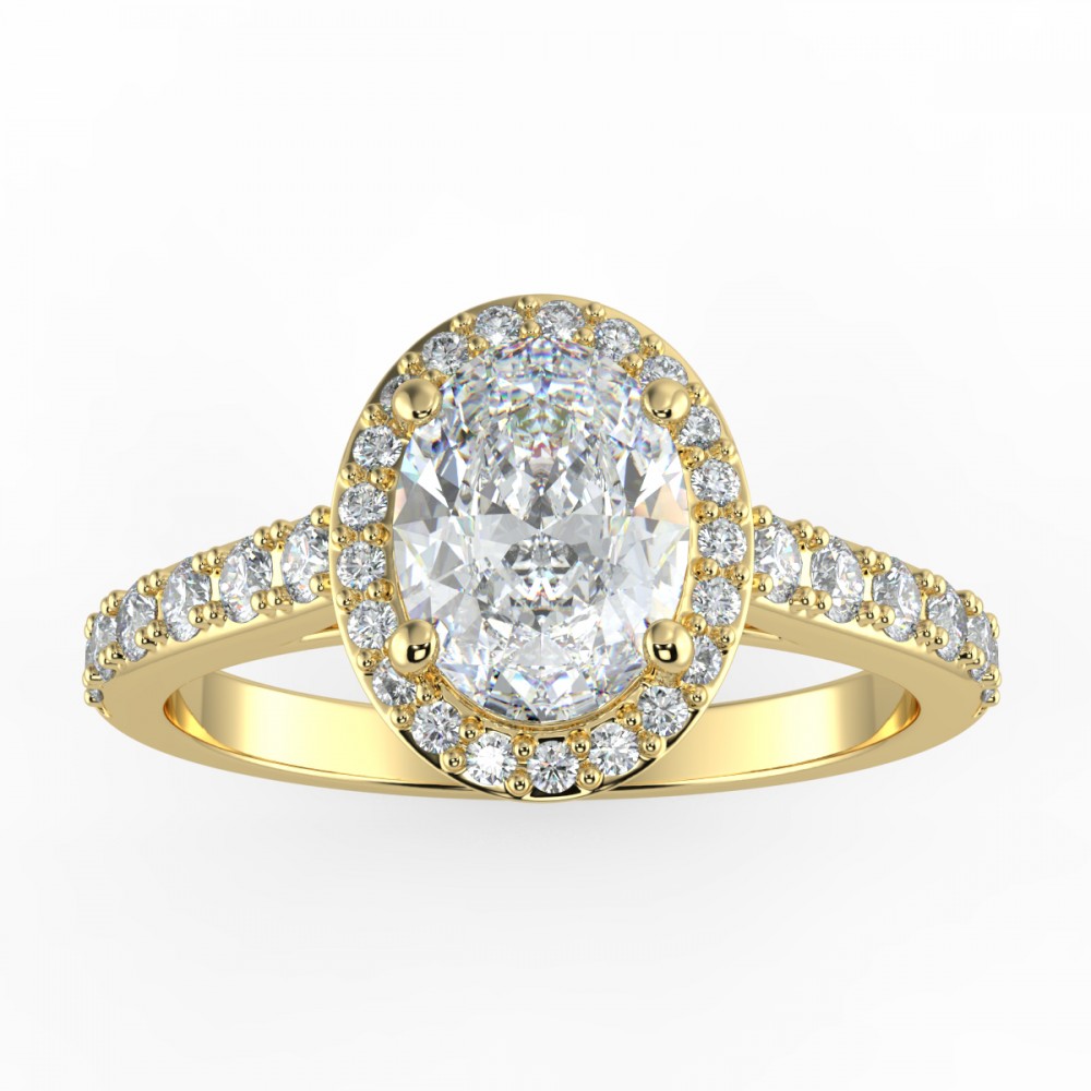 Pave Halo Engagement Ring