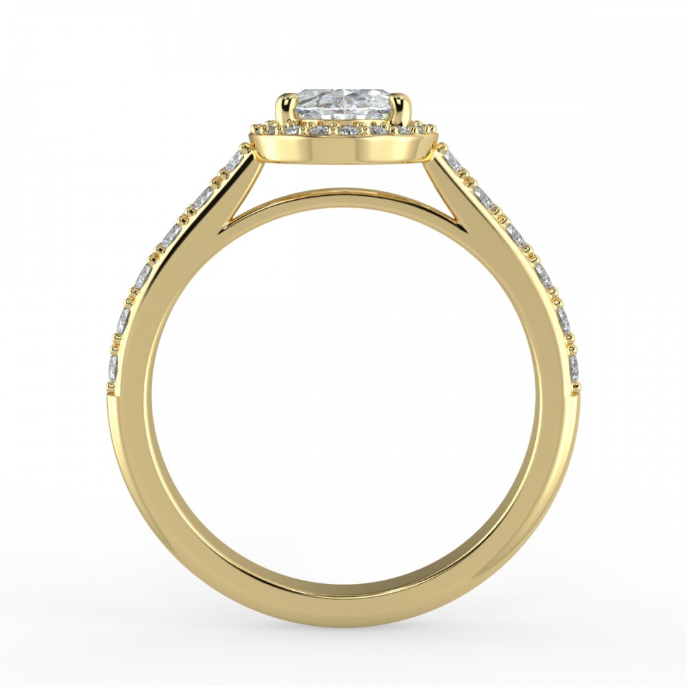 Pave Halo Engagement Ring