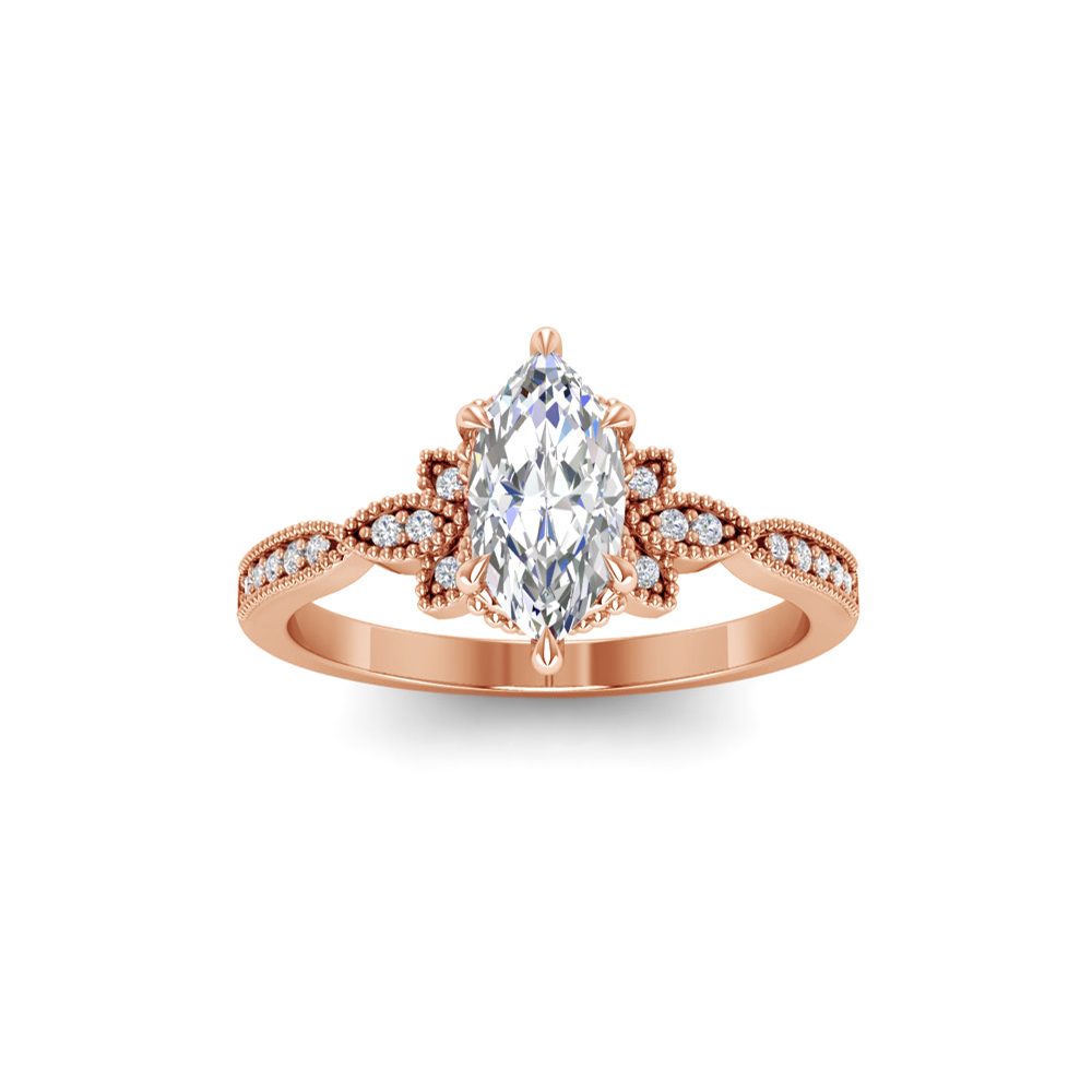 0.09 RD ENGAGEMENT RING 0.75 MQ BUILT IN CENTER