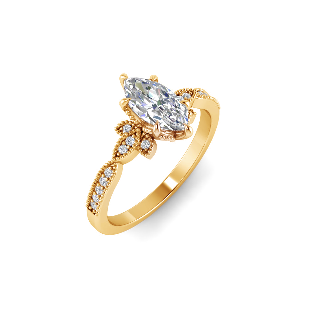 0.09 RD ENGAGEMENT RING 0.75 MQ BUILT IN CENTER