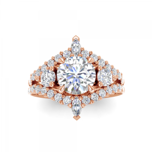 1.34 RD/MQ ENGAGEMENT RING 1.50 RD BUILT IN CENTER