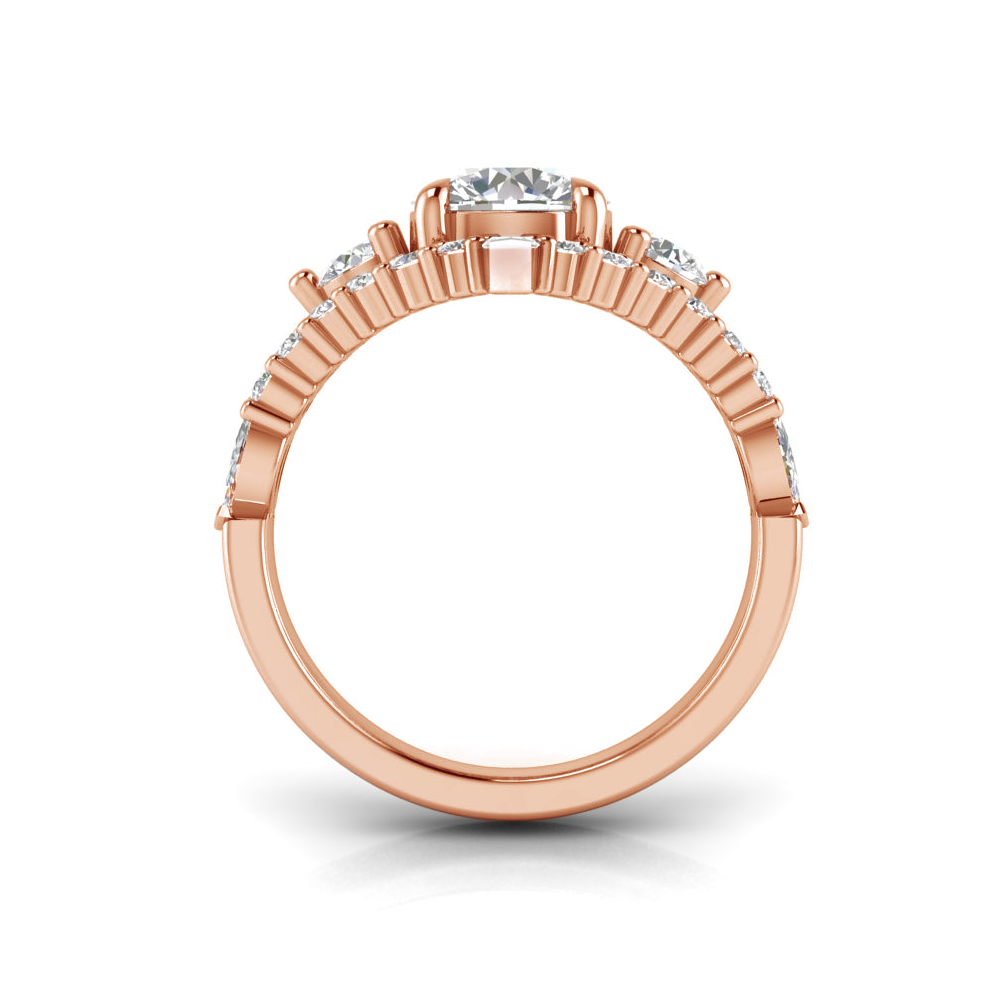 1.34 RD/MQ ENGAGEMENT RING 1.50 RD BUILT IN CENTER