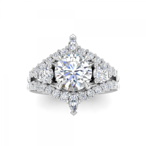 1.34 RD/MQ ENGAGEMENT RING 1.50 RD BUILT IN CENTER