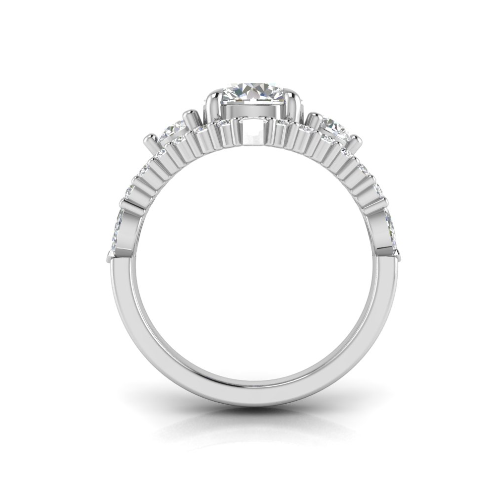 1.34 RD/MQ ENGAGEMENT RING 1.50 RD BUILT IN CENTER