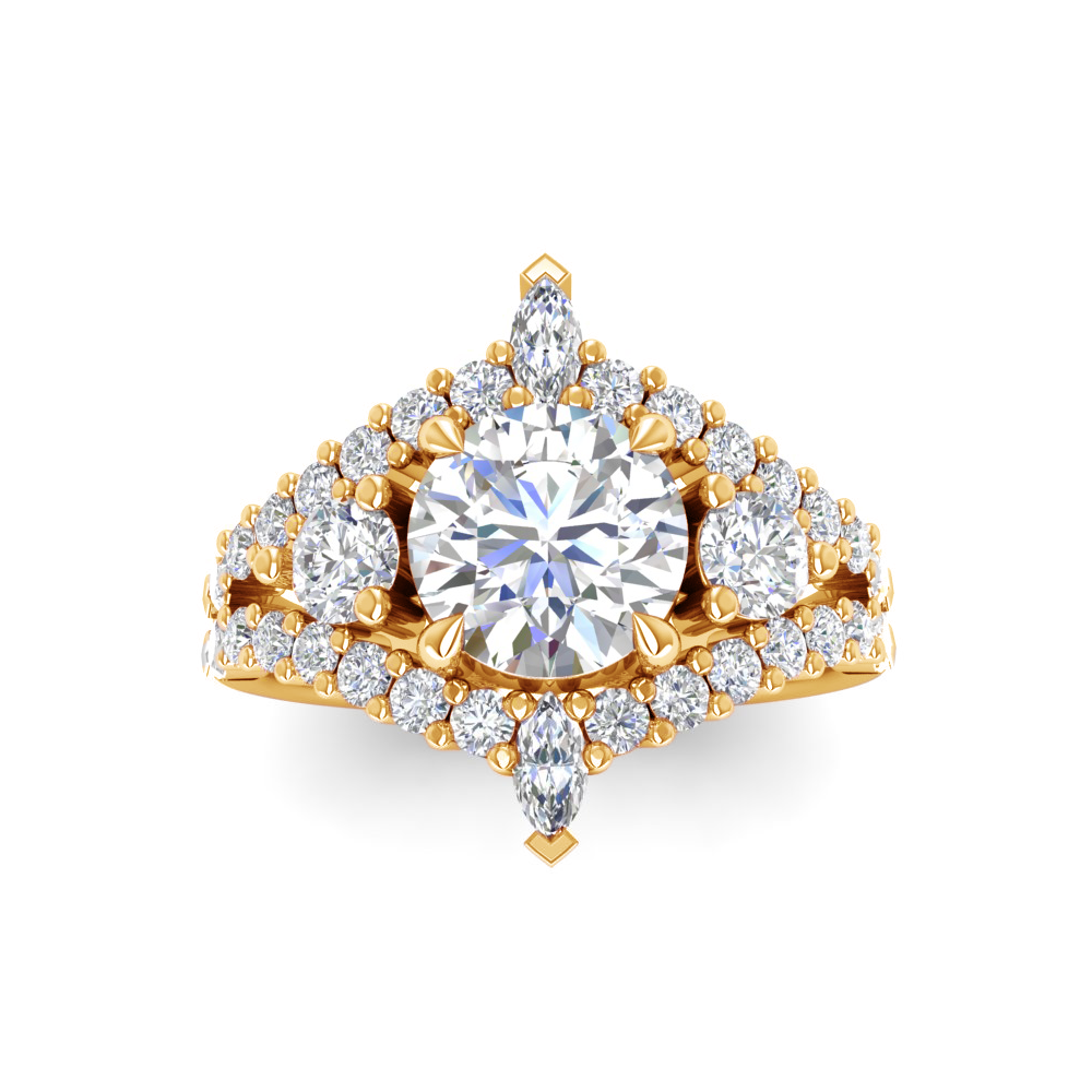 1.34 RD/MQ ENGAGEMENT RING 1.50 RD BUILT IN CENTER