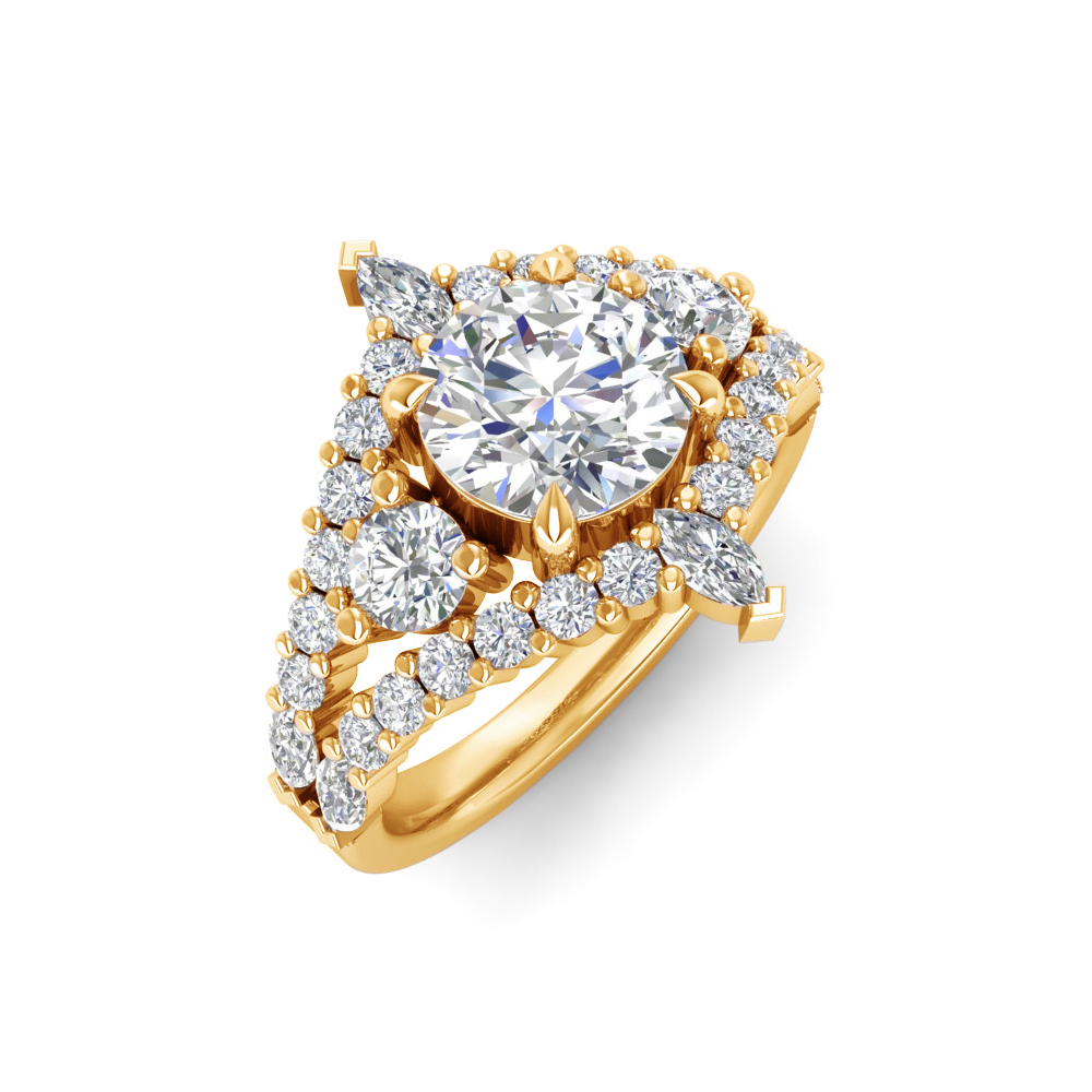 1.34 RD/MQ ENGAGEMENT RING 1.50 RD BUILT IN CENTER