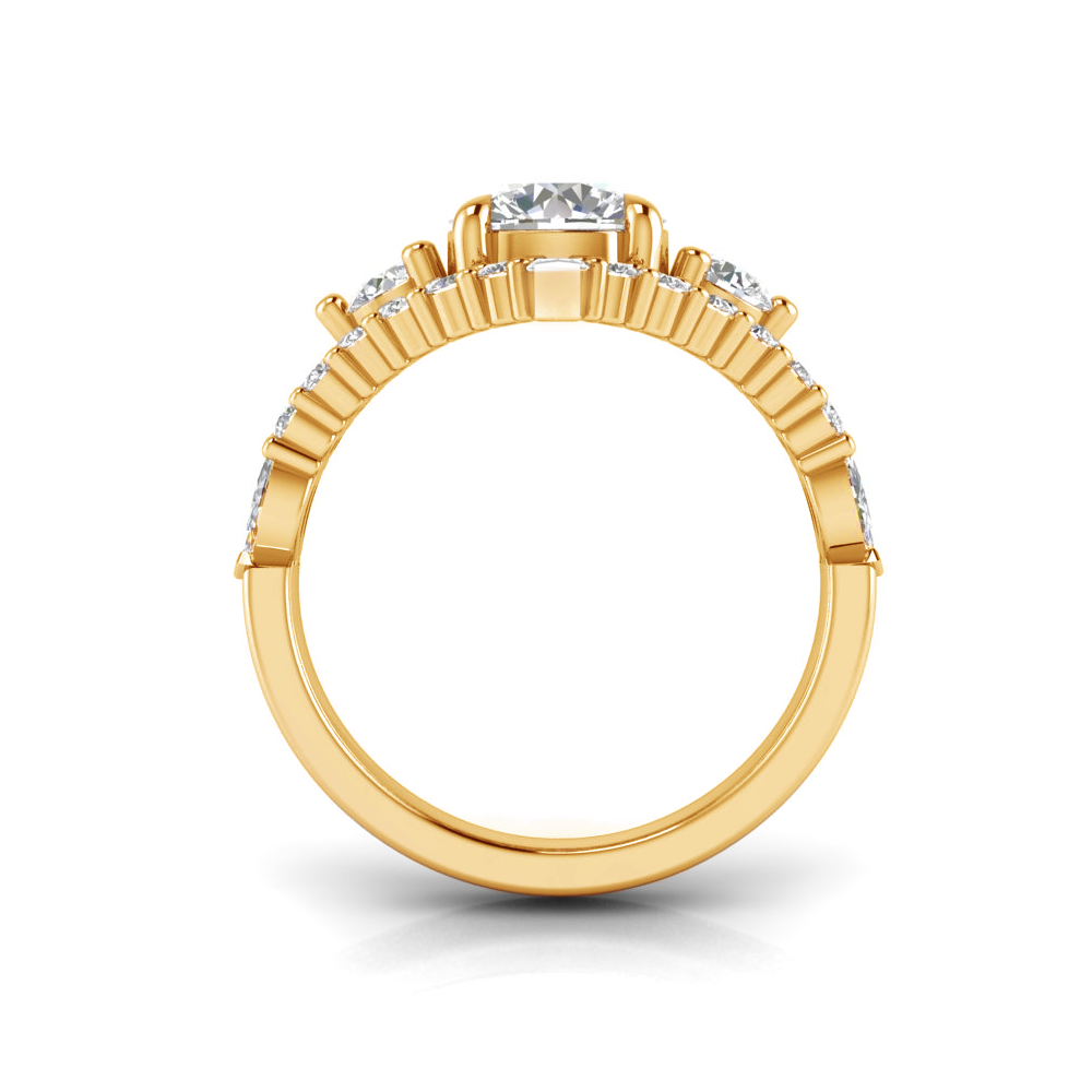 1.34 RD/MQ ENGAGEMENT RING 1.50 RD BUILT IN CENTER