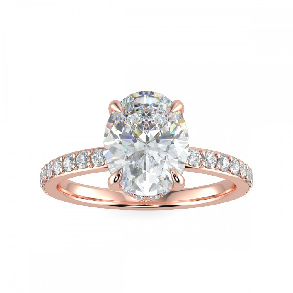Oval Traditional Hidden Halo Comfort Fit