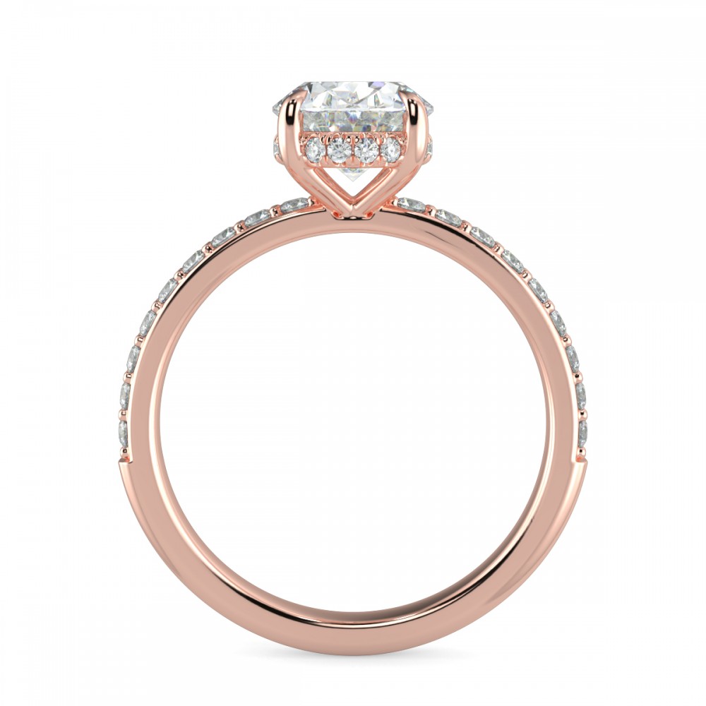 Oval Traditional Hidden Halo Comfort Fit