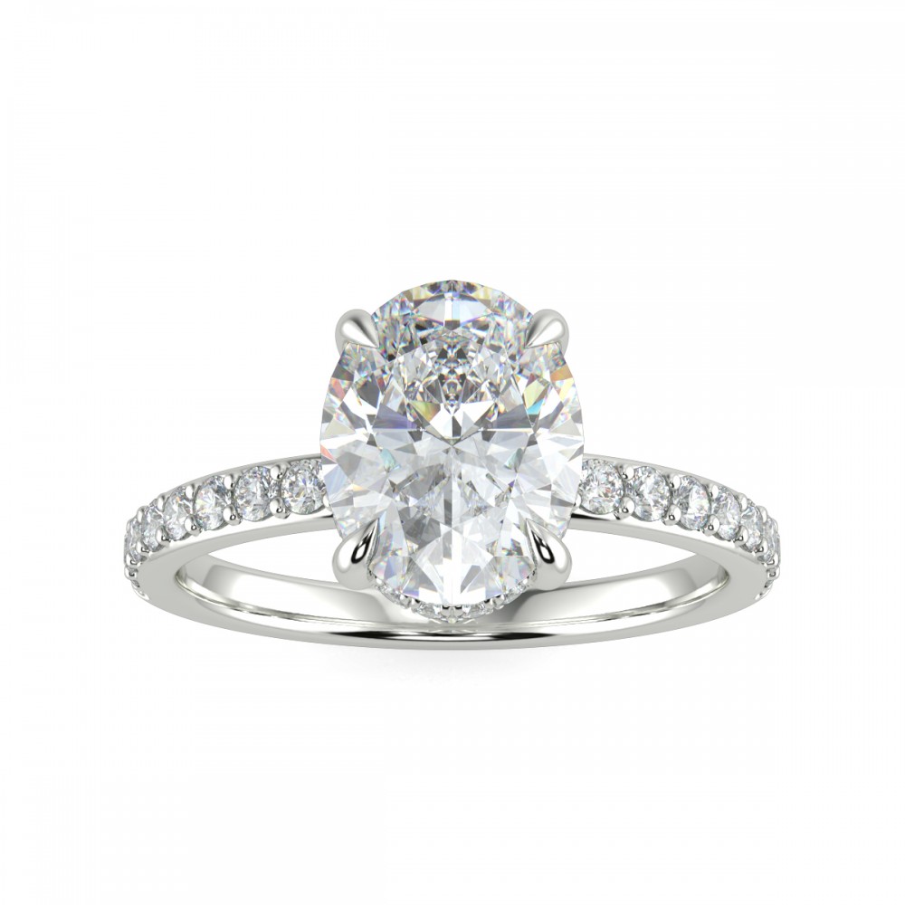 Oval Traditional Hidden Halo Comfort Fit