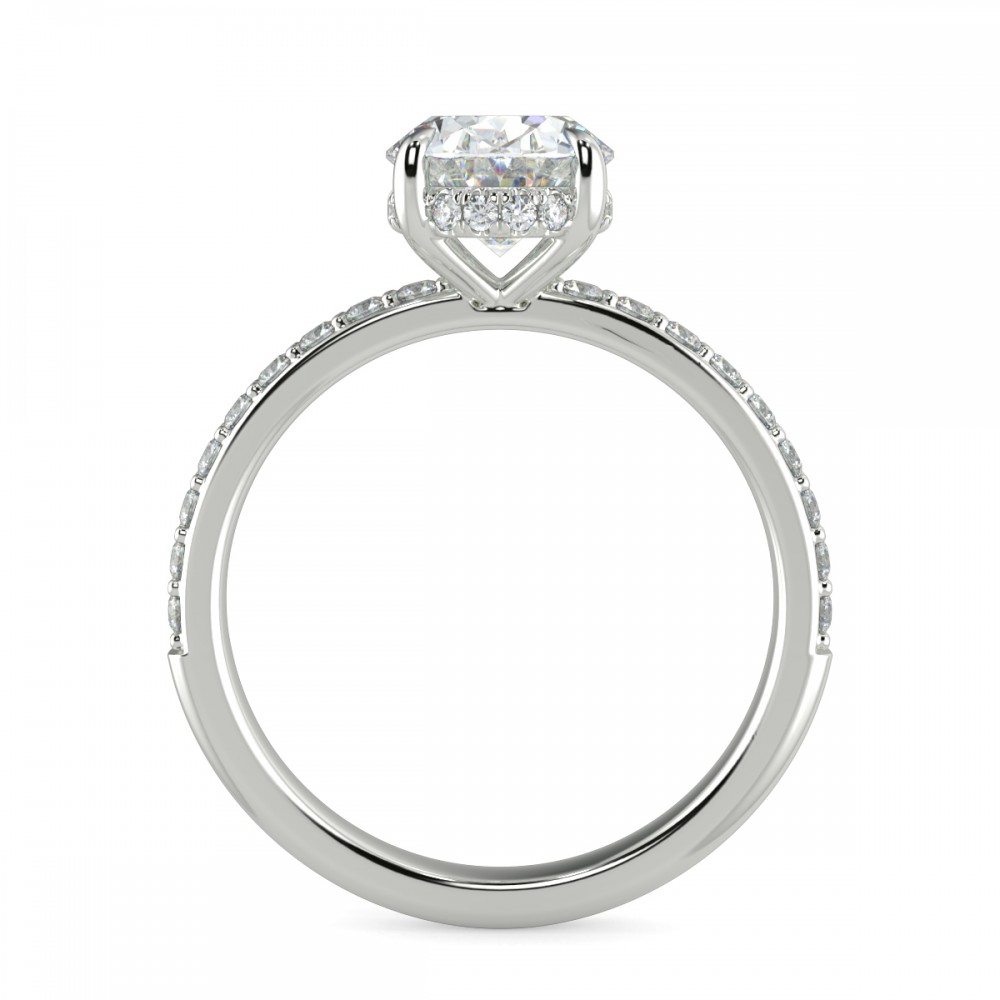 Oval Traditional Hidden Halo Comfort Fit
