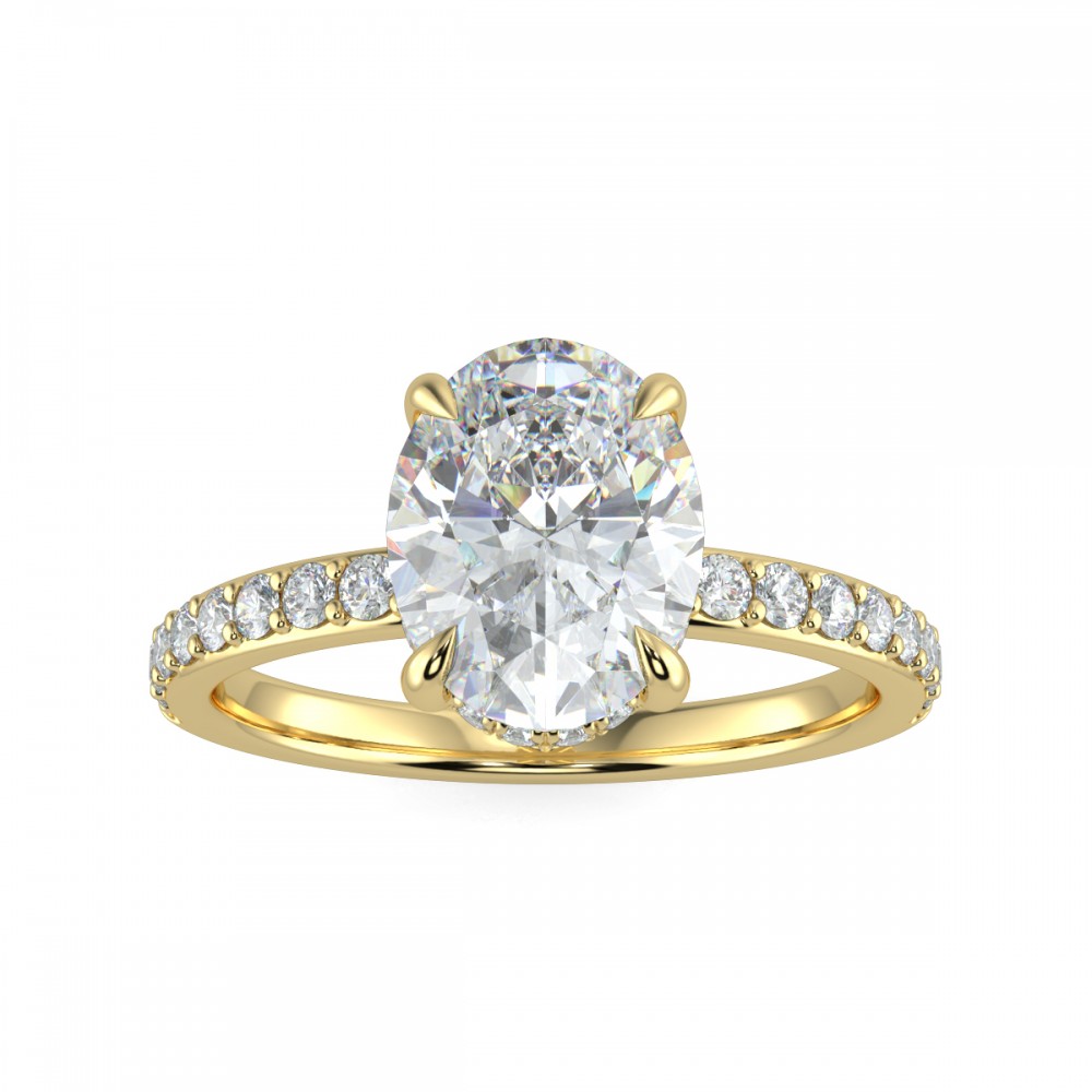Oval Traditional Hidden Halo Comfort Fit