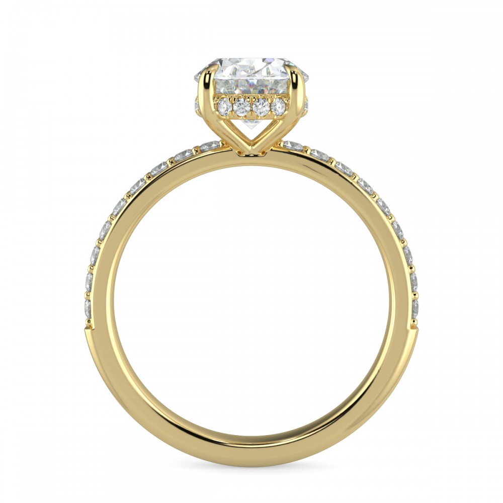 Oval Traditional Hidden Halo Comfort Fit