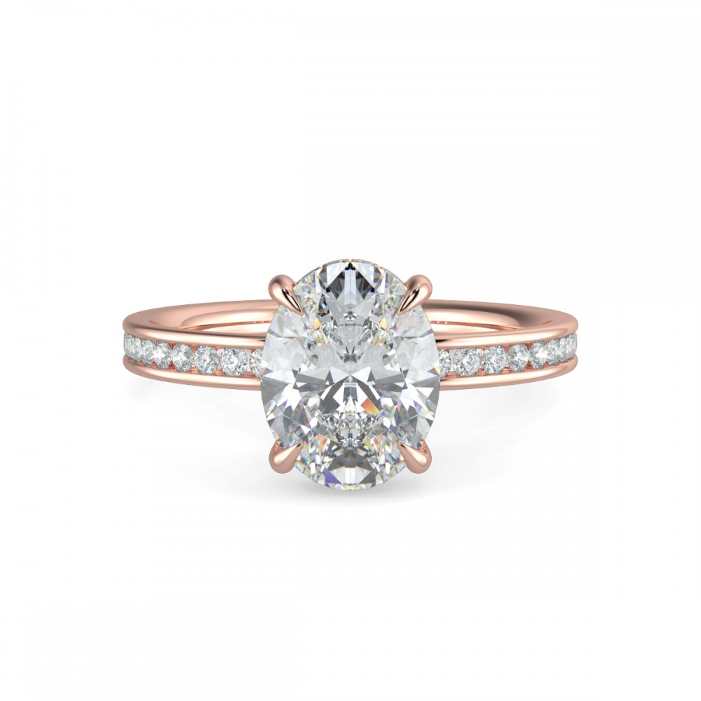 Oval Traditional Hidden Halo Comfort Fit