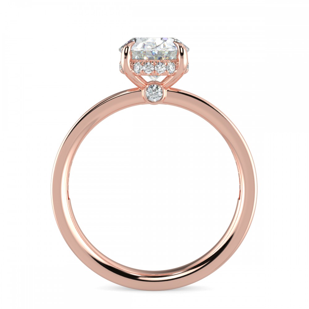 Oval Traditional Hidden Halo Comfort Fit