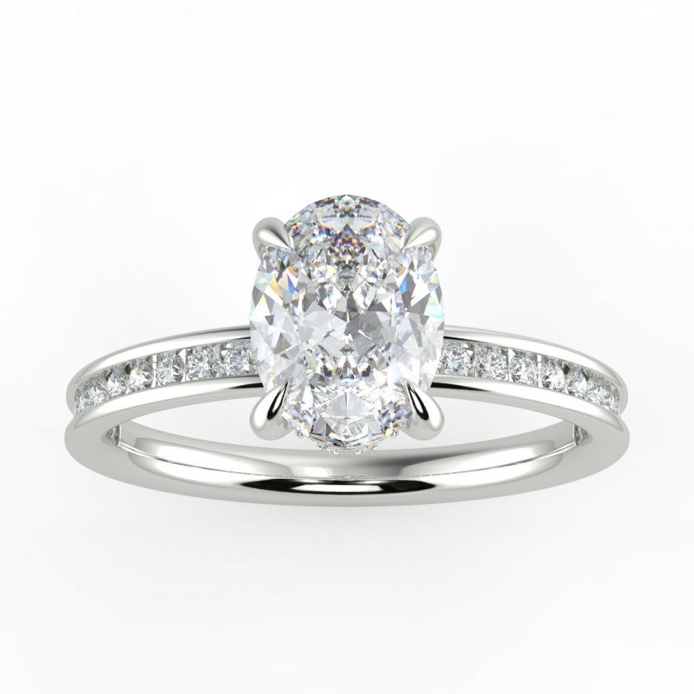 Oval Traditional Hidden Halo Comfort Fit