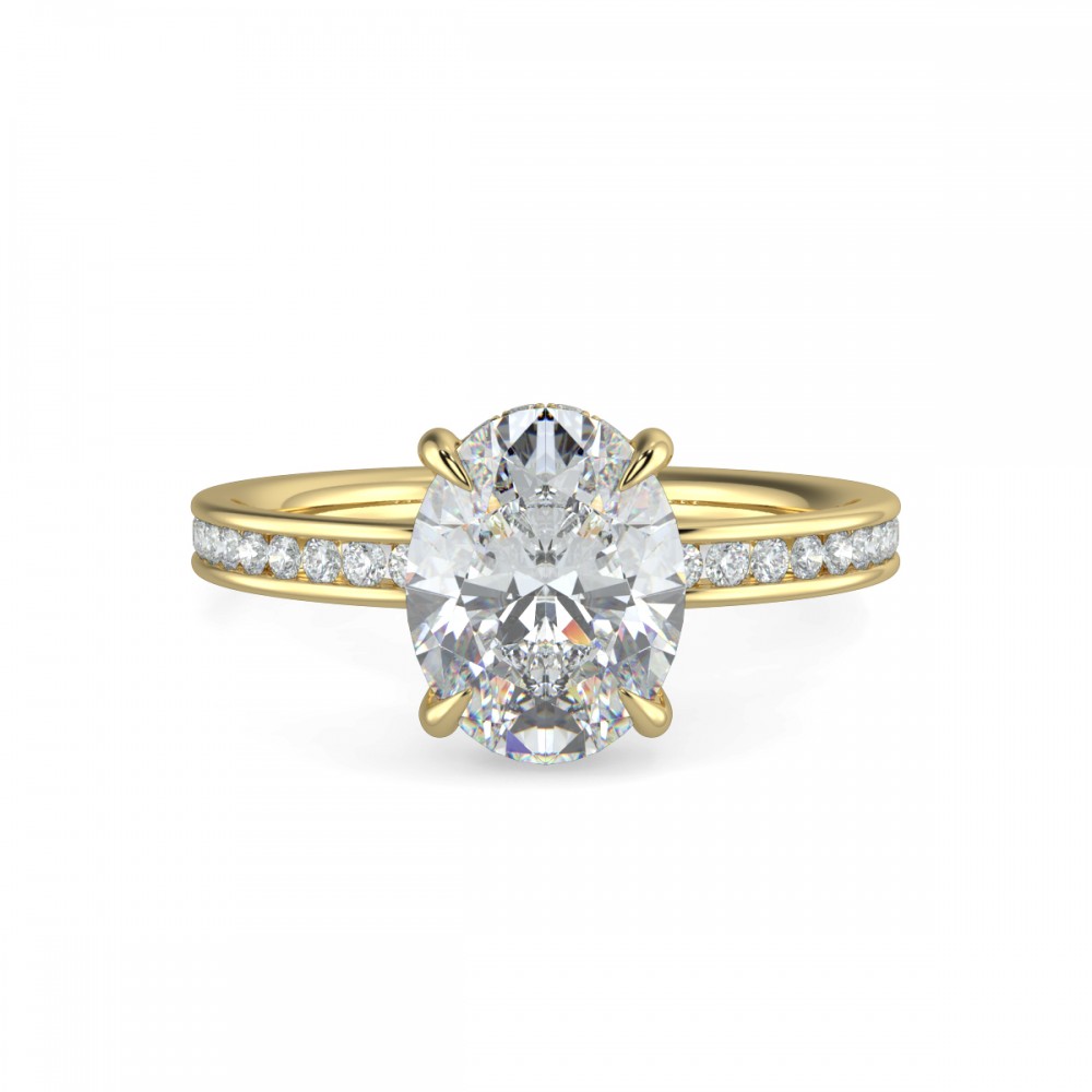 Oval Traditional Hidden Halo Comfort Fit