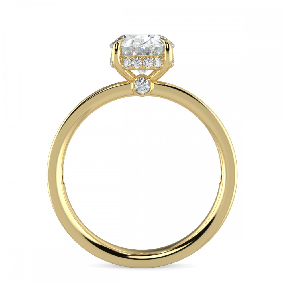Oval Traditional Hidden Halo Comfort Fit
