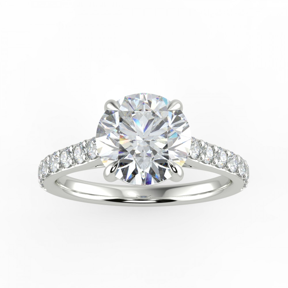 Round Pave  Engagemnt Ring