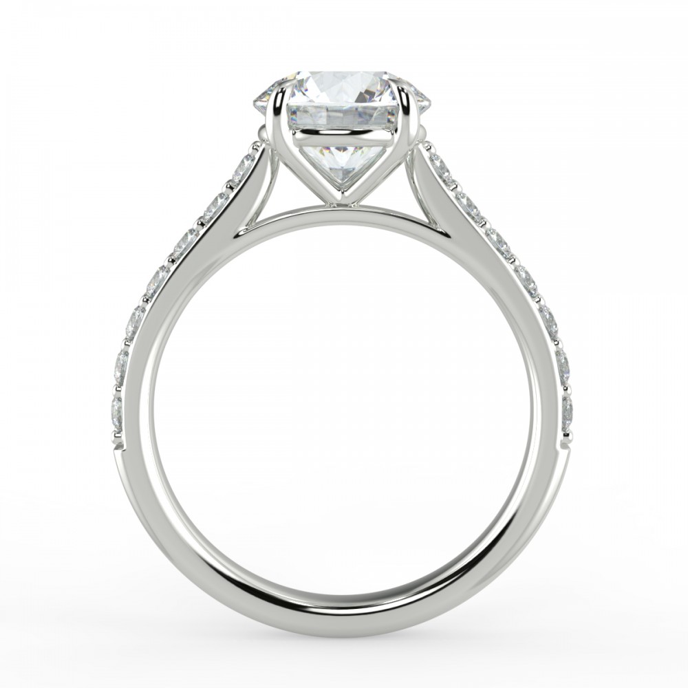 Round Pave  Engagemnt Ring
