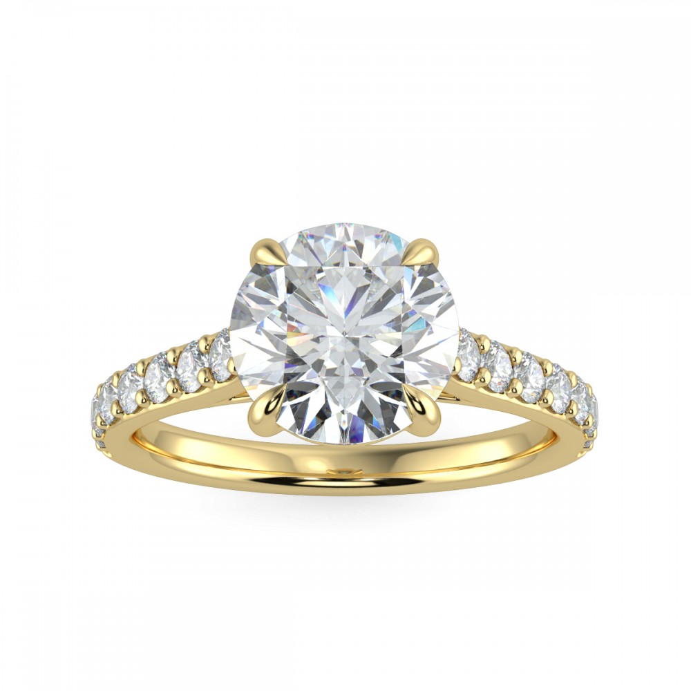Round Pave  Engagemnt Ring