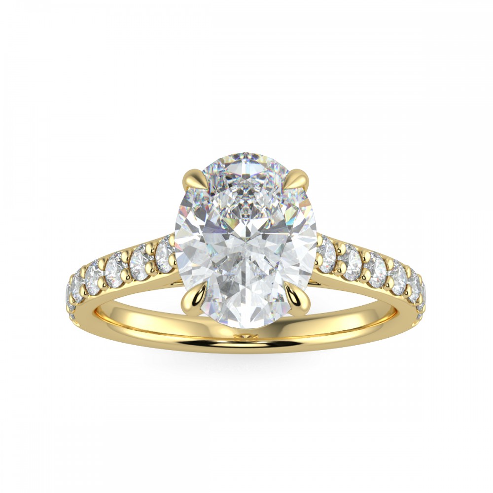 Oval Pave  Engagemnt Ring