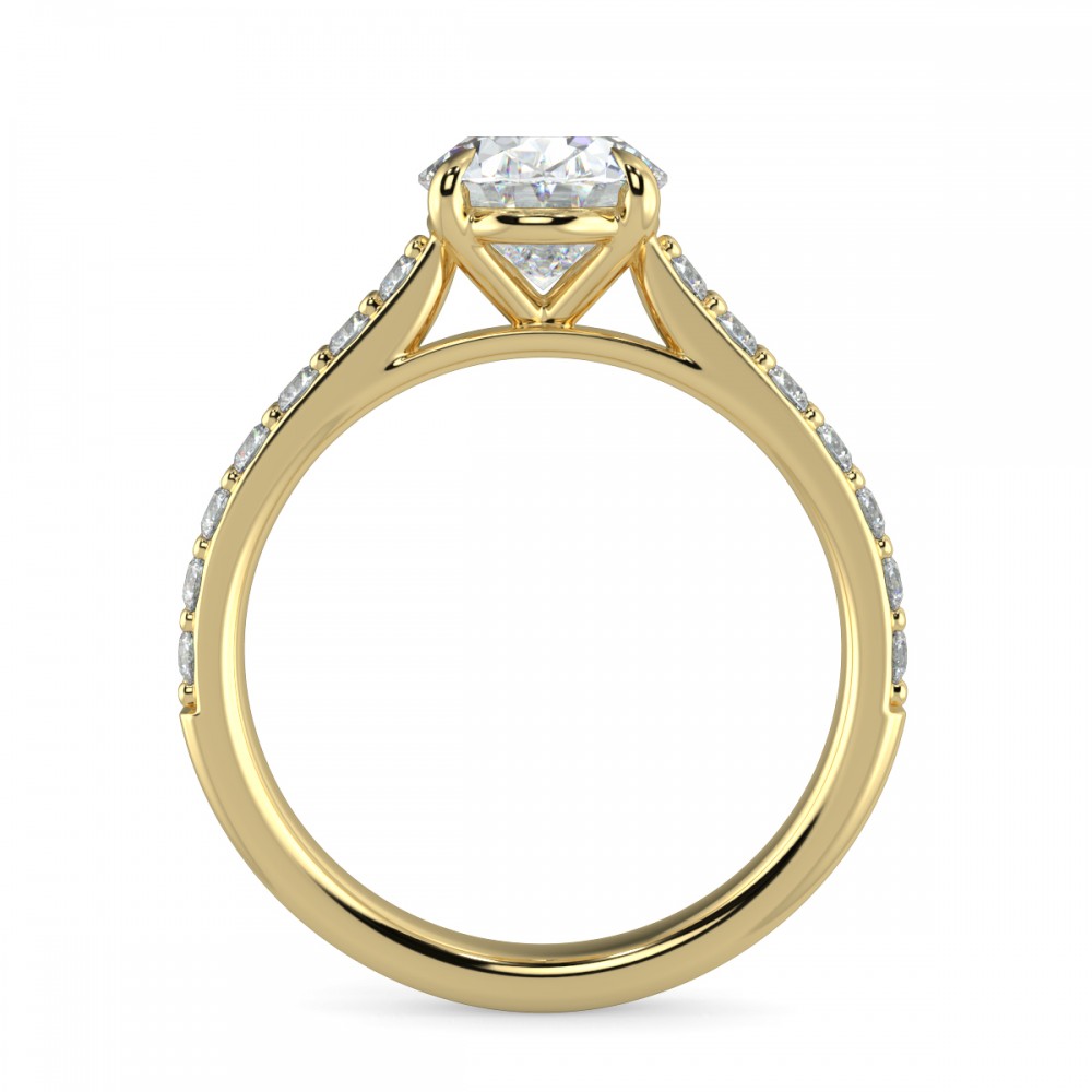 Oval Pave  Engagemnt Ring