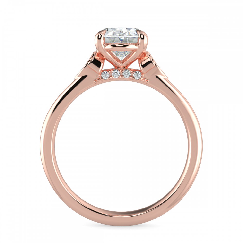 Oval Diamond Bridge Engagemnt Ring