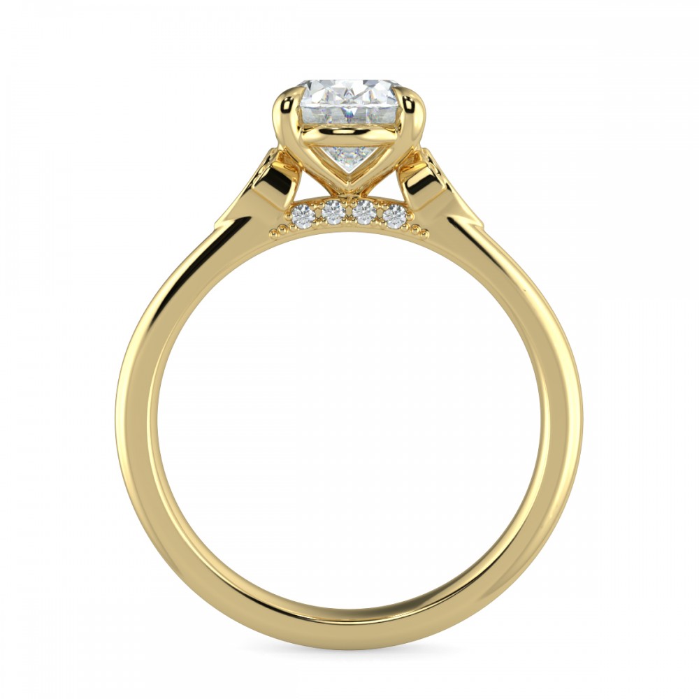 Oval Diamond Bridge Engagemnt Ring