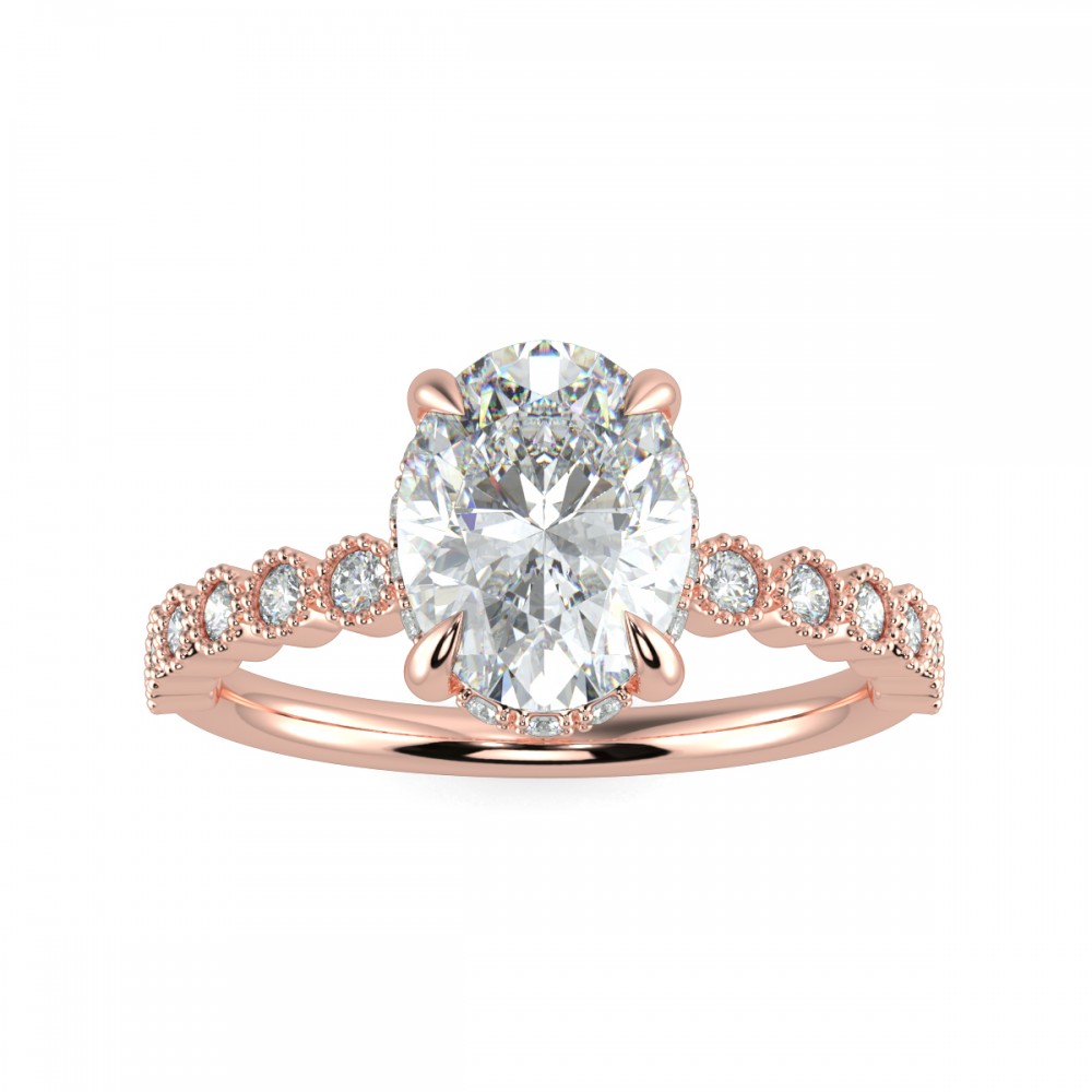 Oval Traditional Hidden Halo Comfort Fit