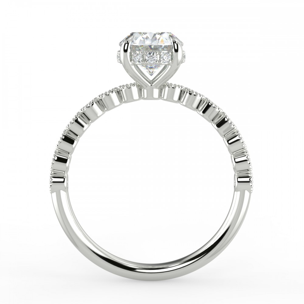 Oval Traditional Hidden Halo Comfort Fit