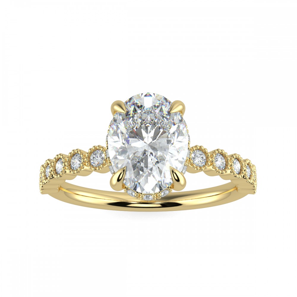 Oval Traditional Hidden Halo Comfort Fit
