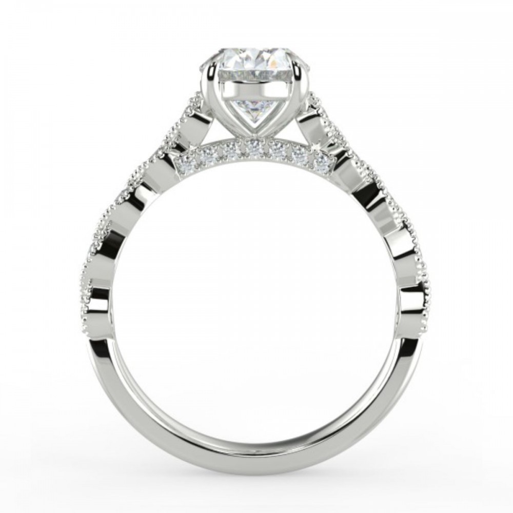 Round Diamond Bridge Engagemnt Ring