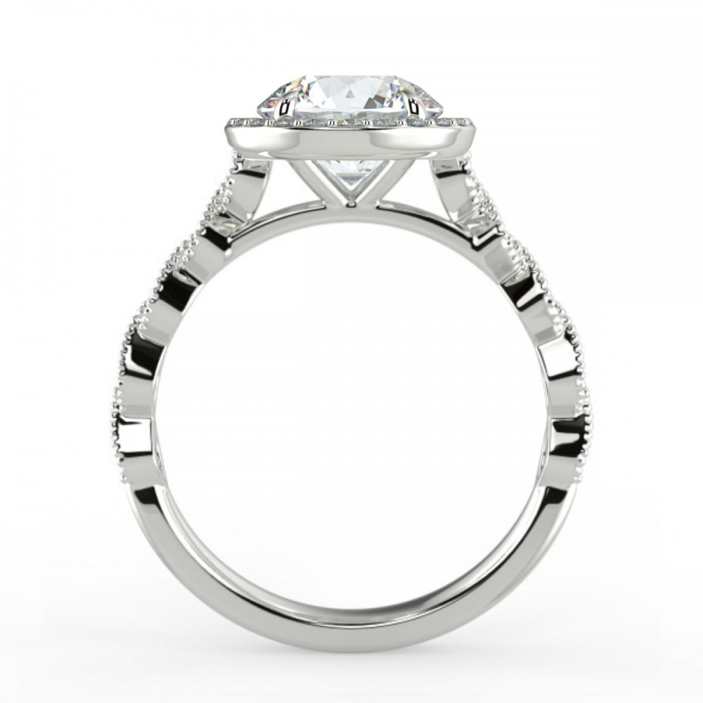 Round Reg Halo Pave  Engagemnt Ring