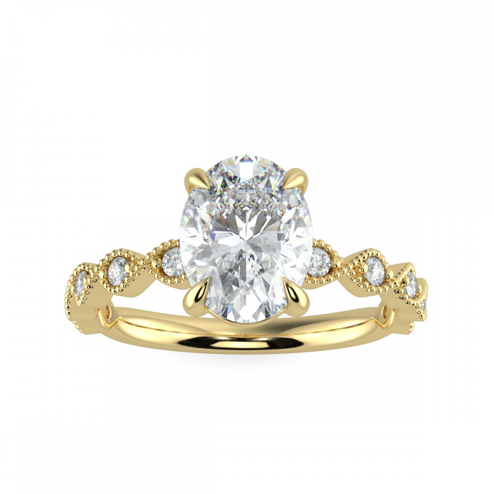 Oval Traditional Suprise Diamond Engagement Ring